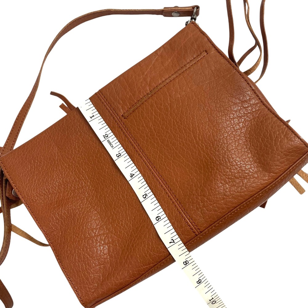 The SAK leather fringe crossbody shoulder purse Cognac brown boho western studs - Picture 10 of 10